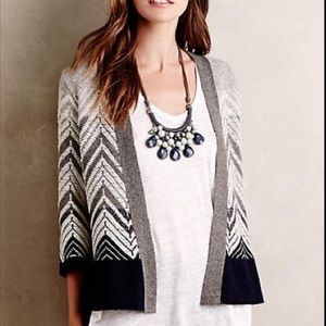 Anthro Moth Chevron Open Cardigan Size Small
